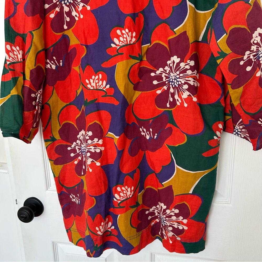 Something Navy Floral Long Sleeve Open Back Mini Dress - Picture 8 of 15